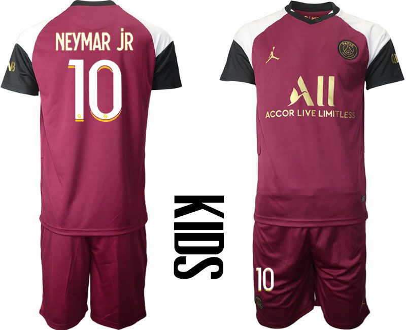 Youth 2020-2021 club Paris St German away #10 red Soccer Jerseys